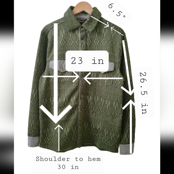 Avalanche Outdoor Southwestern Green Rossmore Mens Shacket Shirt Jacket Size M - Picture 16 of 16